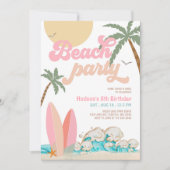 ELKE LEEFTIJD Meisje Pink Peach Beach Party Verjaa Kaart (Voorkant)