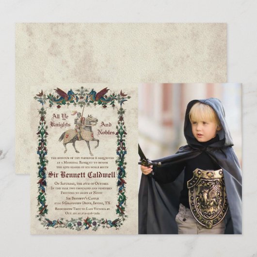 ELKE LEEFTIJD - Middeleeuwse Renaissance Verjaarda Kaart (Voorkant / Achterkant)