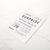 Elke leeftijd Moderne Eenvoudige Typografie Verras Folie Uitnodiging (Gedraaid)