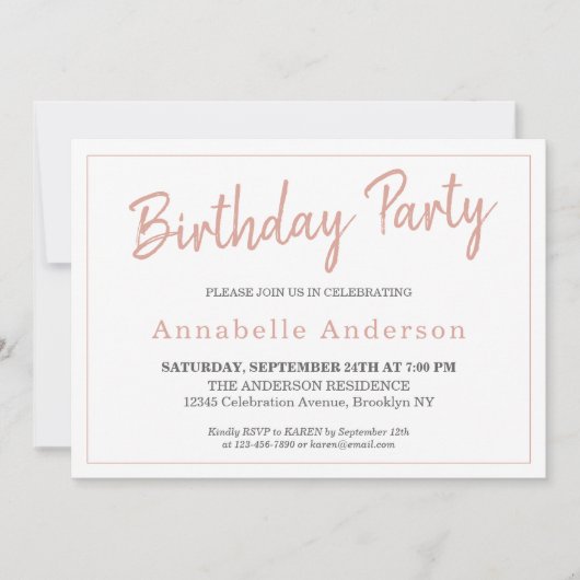 Elke leeftijd Moderne roze roze roze goudvlek Kaart (Voorkant)