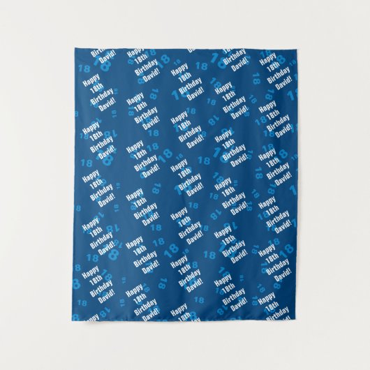 Elke leeftijd & naam gepersonaliseerd gelukkig ver wandkleed (Voorkant)