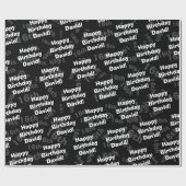 Elke leeftijd & naam gepersonaliseerde gelukkige v cadeaupapier (Vlak)