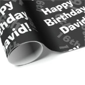 Elke leeftijd & naam gepersonaliseerde gelukkige v cadeaupapier (Rol Hoek)