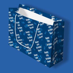 Elke leeftijd & naam gepersonaliseerde gelukkige v groot cadeauzakje