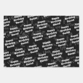 Elke leeftijd & naam gepersonaliseerde gelukkige v inpakpapier vel (Voorkant)