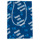 Elke leeftijd & naam gepersonaliseerde gelukkige v medium cadeauzakje (Voorkant)