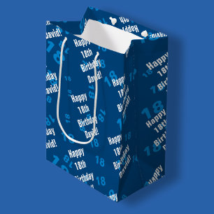 Elke leeftijd & naam gepersonaliseerde gelukkige v medium cadeauzakje