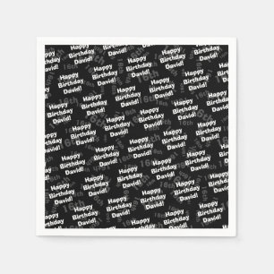 Elke leeftijd & naam gepersonaliseerde gelukkige v servet