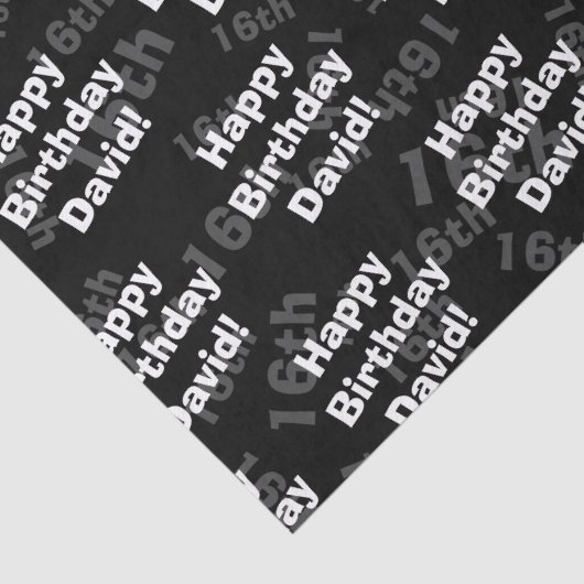 Elke leeftijd & naam gepersonaliseerde gelukkige v tissuepapier (Detail)