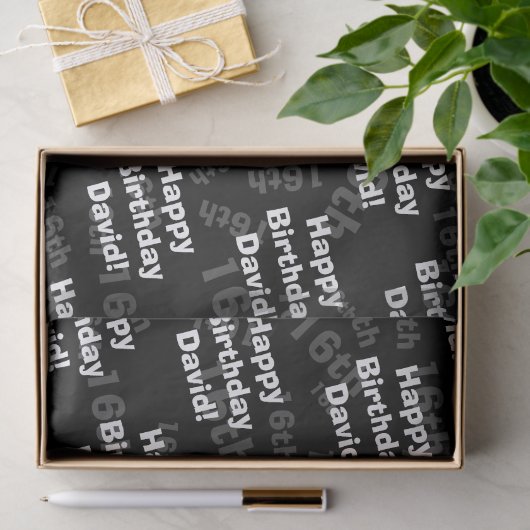 Elke leeftijd & naam gepersonaliseerde gelukkige v tissuepapier (Geschenk)