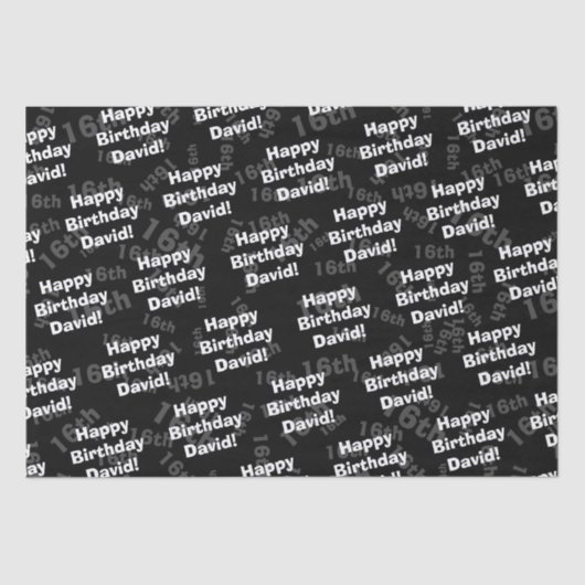 Elke leeftijd & naam gepersonaliseerde gelukkige v tissuepapier (Voorkant)