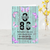 Elke Leeftijd Naam Monogram Grappig 80ste Verjaard Kaart (Gele Bloem)