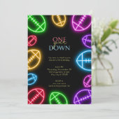 Elke leeftijd neon football jongen verjaardag kaart (Staand voorkant)