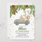 ELKE LEEFTIJD - Oerwoud Safari Birthday Uitnodigin Kaart (Voorkant)