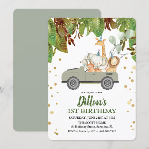 ELKE LEEFTIJD - Oerwoud Safari Birthday Uitnodigin Kaart