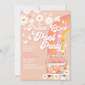 ELKE LEEFTIJD Peace Love Pool Party Groovy Verjaar Kaart (Voorkant)