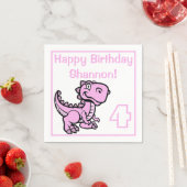 Elke leeftijd Pink T Rex Dinosaurus Verjaardag Servet (Insitu)