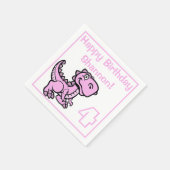 Elke leeftijd Pink T Rex Dinosaurus Verjaardag Servet (Hoek)