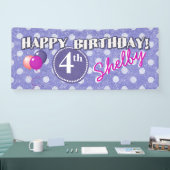 Elke Leeftijd Polka Dot Verjaardag 1 Spandoek (Beurs)