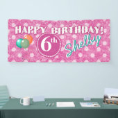 Elke Leeftijd Polka Dot Verjaardag 2 Spandoek (Beurs)