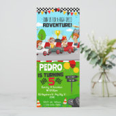 Elke leeftijd Race Auto Thema Verjaardagsfeest Kaart (Staand voorkant)