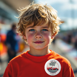Elke leeftijd  race auto verjaardag ronde button 5,7 cm