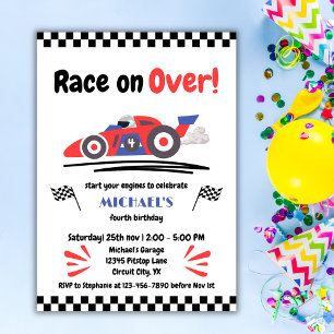 Elke Leeftijd Race Over  Rood Blauw Race Auto Kaart