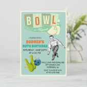ELKE LEEFTIJD - Retro Bowling Verjaardagsuitnodigi Kaart (Staand voorkant)