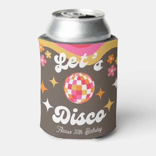 Elke leeftijd Retro Groovy 70s Laten we Disco Verj Blikjeskoeler (Blikje Achterkant)