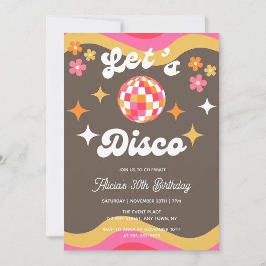 Elke leeftijd Retro Groovy 70s Laten we Disco Verj Kaart (Voorkant)