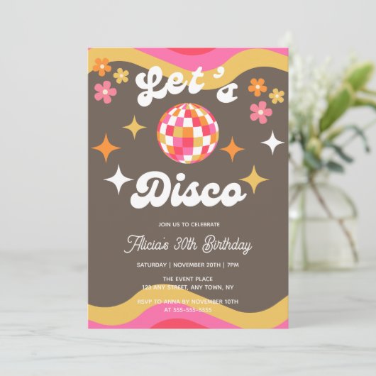 Elke leeftijd Retro Groovy 70s Laten we Disco Verj Kaart (Staand voorkant)