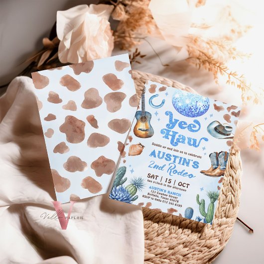 ELKE LEEFTIJD RODEO Cowboy Blauw Bruin Verjaardag  Kaart