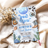 ELKE LEEFTIJD RODEO Cowboy Blue Verjaardag Uitnodi Kaart