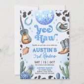 ELKE LEEFTIJD RODEO Cowboy Blue Verjaardag Uitnodi Kaart (Voorkant)