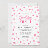 Elke leeftijd roze Confetti verjaardagsfeestje Kaart (Voorkant)