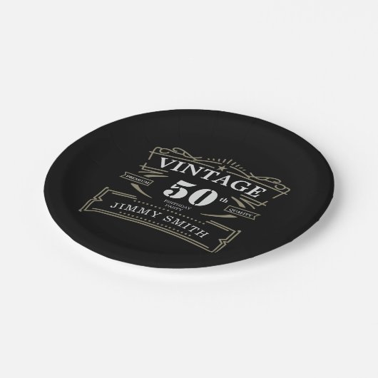  elke leeftijd rustiek thema papieren bordje (Gekanteld)