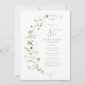 Elke leeftijd Sage Wildflower Rustic Boho 80ste ve Kaart (Voorkant)