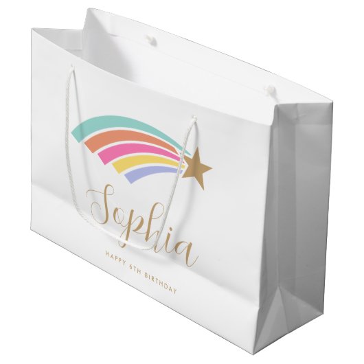 Elke leeftijd schieten ster regenboog gepersonalis groot cadeauzakje (Voorkant Gekanteld)