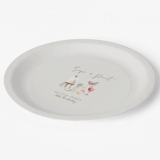 Elke leeftijd slok en verf verjaardag papieren bordje (Gekanteld)