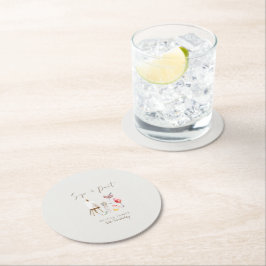 Elke leeftijd slok en verf verjaardag ronde kartonnen onderzetter