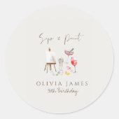 Elke leeftijd slok en verf verjaardag ronde sticker (Voorkant)