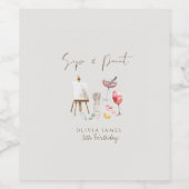 Elke leeftijd slok en verf verjaardag wijn etiket (Enkel label)