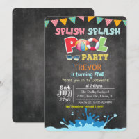 ELKE LEEFTIJD - Spat Splash Zwembad Feest Uitnodig