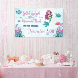 Elke leeftijd Splish Splash Mermaid Bash Meisjes V Spandoek