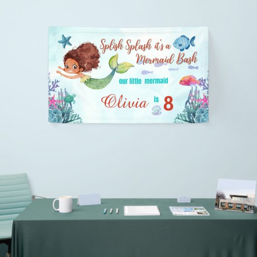 Elke leeftijd Splish Splash Mermaid Bash Meisjes V Spandoek (Beurs)