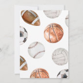 ELKE LEEFTIJD Sportthema Verjaardag Basketbal Foot Kaart (Achterkant)