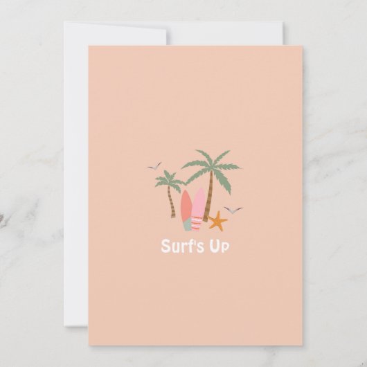 ELKE LEEFTIJD Surf'S UP Nodig Surfen Verjaardagsfe Kaart (Achterkant)
