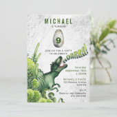 ELKE LEEFTIJD T-Rex Dinosaur Boy's Birthday Party Kaart (Staand voorkant)