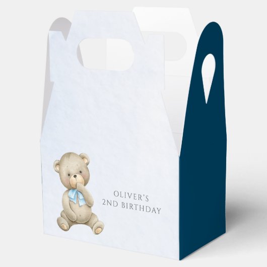 Elke leeftijd teddybeer jongen verjaardag bedankdoosjes (Geopend)