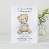 Elke leeftijd teddybeer jongen verjaardag kaart (Staand voorkant)